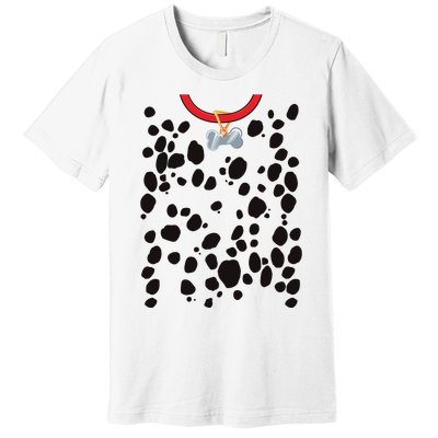 Dog Dalmatian Costume Dalmations Spots Puppy Print Halloween Premium T-Shirt