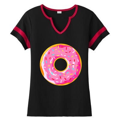 Donut Doughnut Costume Ladies Halftime Notch Neck Tee