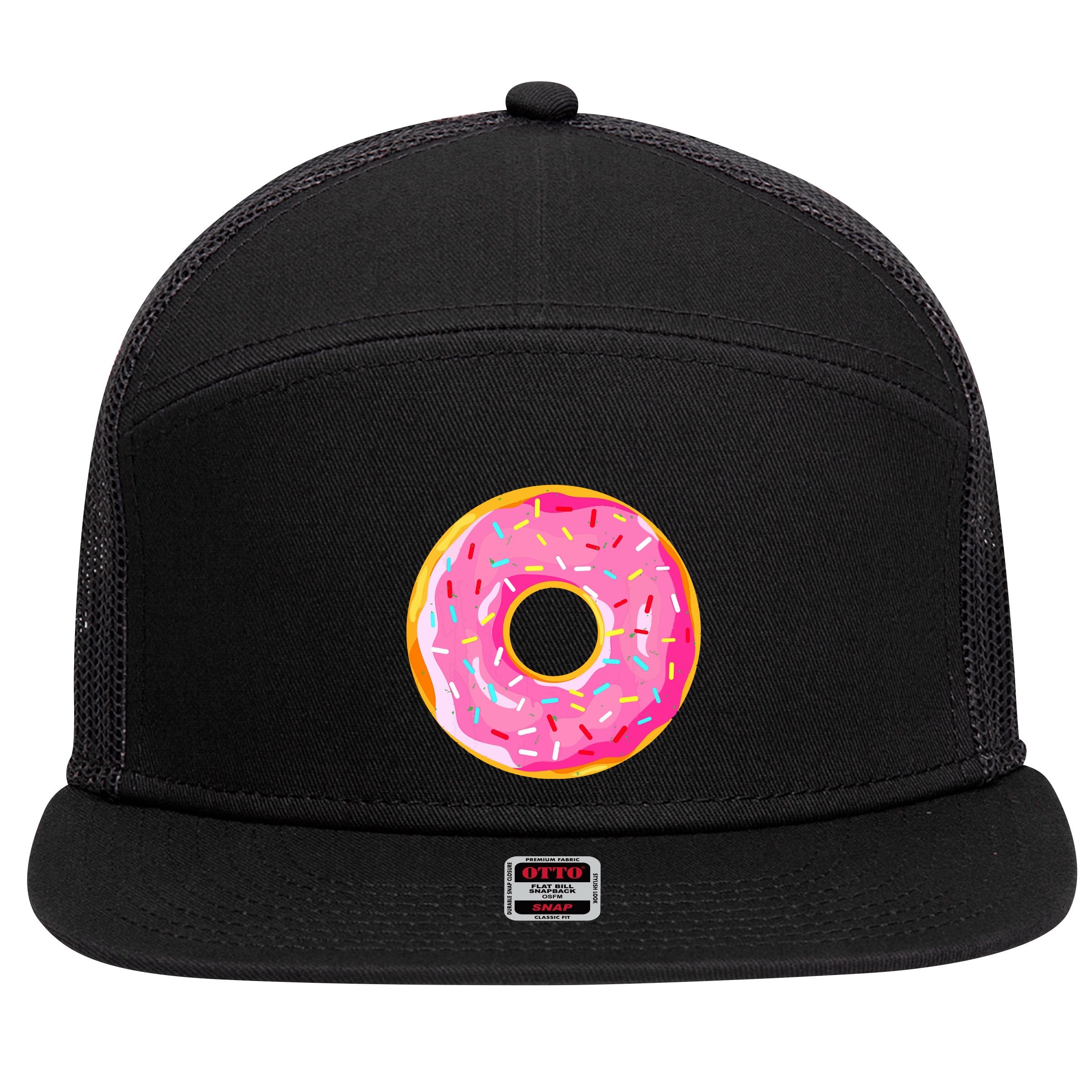 Donut Doughnut Costume 7 Panel Mesh Trucker Snapback Hat