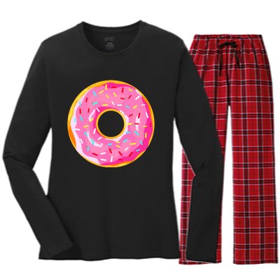 Donut Doughnut Costume Women's Long Sleeve Flannel Pajama Set 