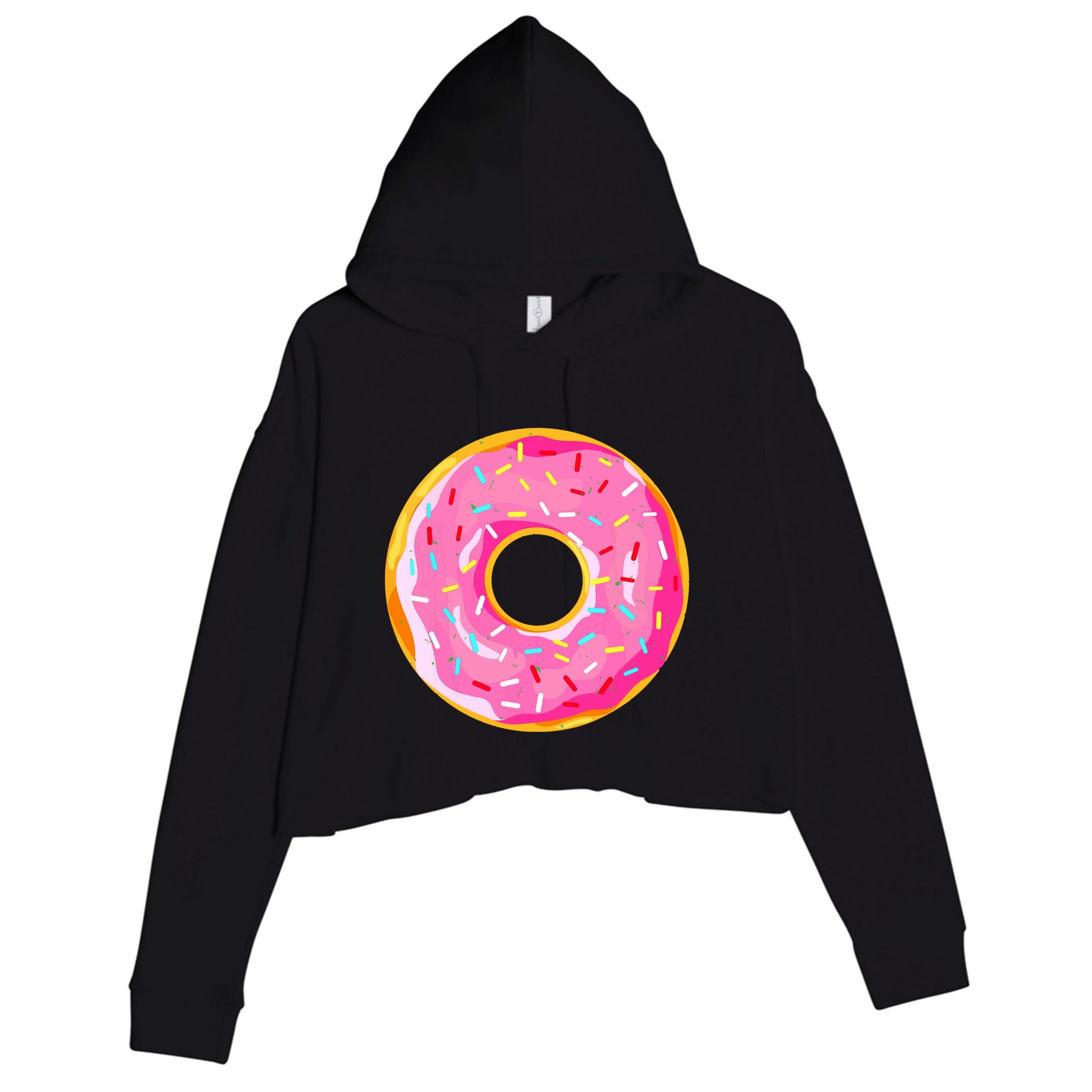 Donut Doughnut Costume Crop Fleece Hoodie