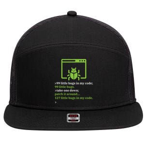 Debugger Debugging Computer Science Programmer Coding 7 Panel Mesh Trucker Snapback Hat