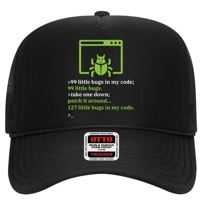 Debugger Debugging Computer Science Programmer Coding High Crown Mesh Back Trucker Hat