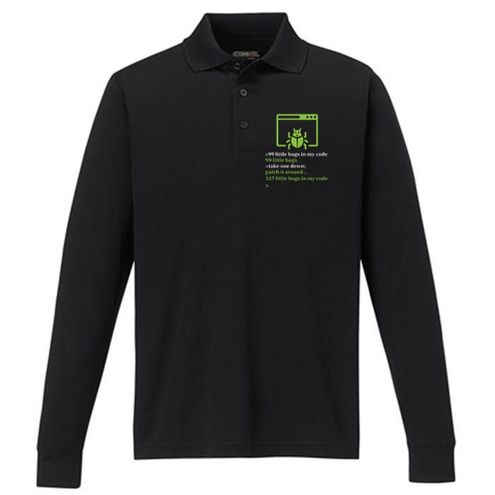 Debugger Debugging Computer Science Programmer Coding Performance Long Sleeve Polo