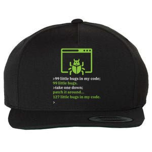 Debugger Debugging Computer Science Programmer Coding Wool Snapback Cap