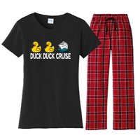 Duck Duck Cruise Funny Family Cruising Matching Women's Flannel Pajama Set