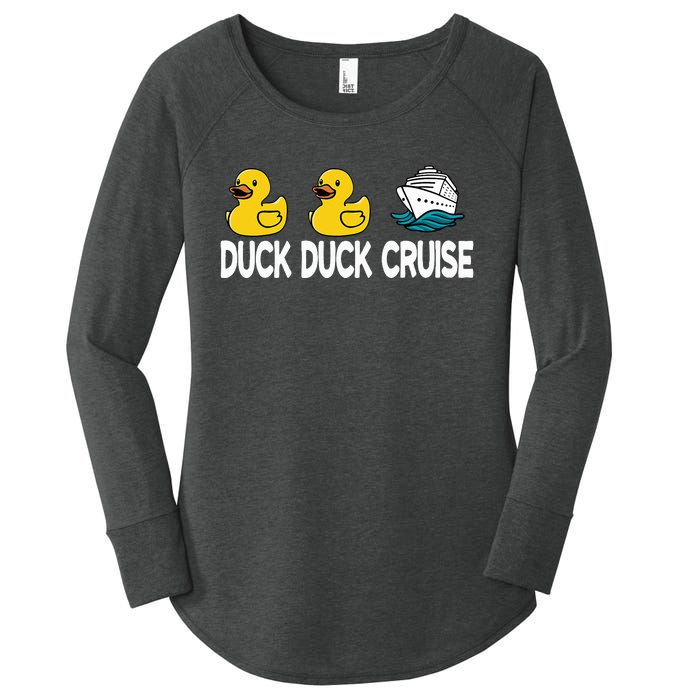 Duck Duck Cruise Funny Family Cruising Matching Women's Perfect Tri Tunic Long Sleeve Shirt