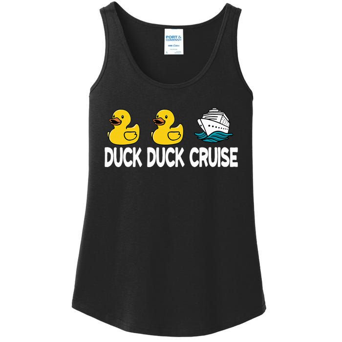 Duck Duck Cruise Funny Family Cruising Matching Ladies Essential Tank