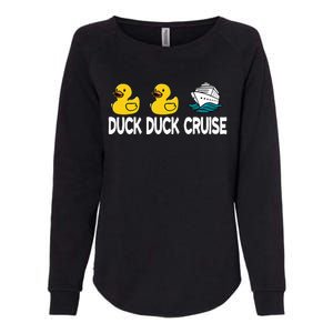 Duck Duck Cruise Funny Family Cruising Matching Womens California Wash Sweatshirt