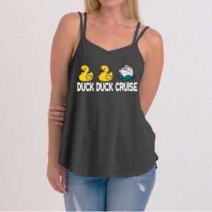 Duck Duck Cruise Funny Family Cruising Matching Women's Strappy Tank