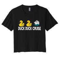 Duck Duck Cruise Funny Family Cruising Matching Women's Crop Top Tee