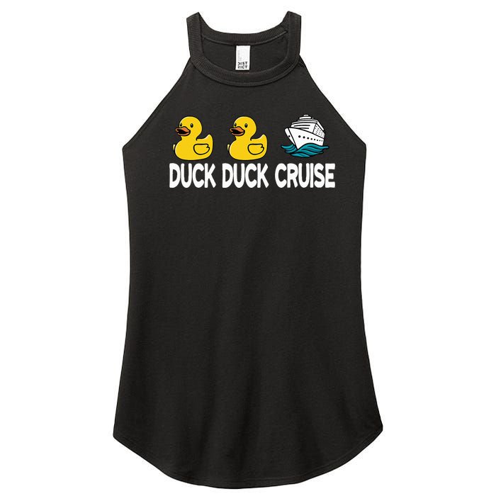 Duck Duck Cruise Funny Family Cruising Matching Women's Perfect Tri Rocker Tank