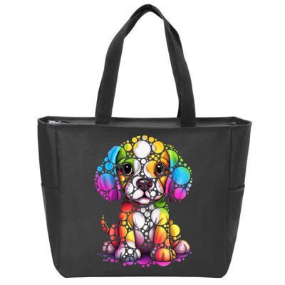 Dot Day Colorful Dog International Dots Day Teacher Min Zip Tote Bag