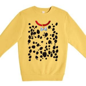 Dog Dalmatian Costume Dalmations Spots Puppy Print Halloween Premium Crewneck Sweatshirt