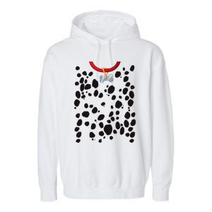 Dog Dalmatian Costume Dalmations Spots Puppy Print Halloween Garment-Dyed Fleece Hoodie