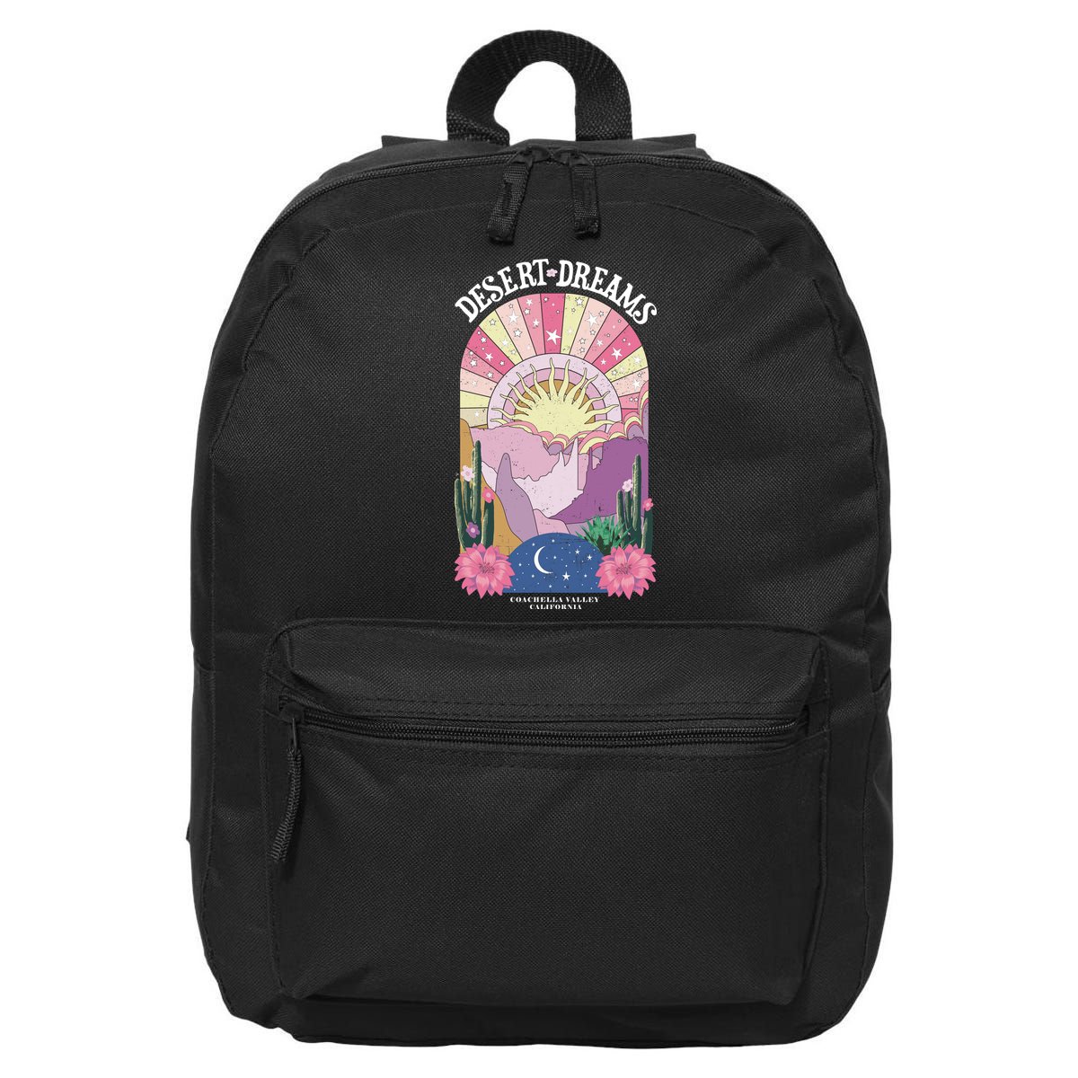 Desert Dreams Coachella Valley California Retro 16 in Basic Backpack