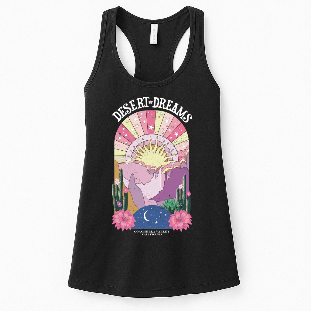 Desert Dreams Coachella Valley California Retro Womens Tank Top