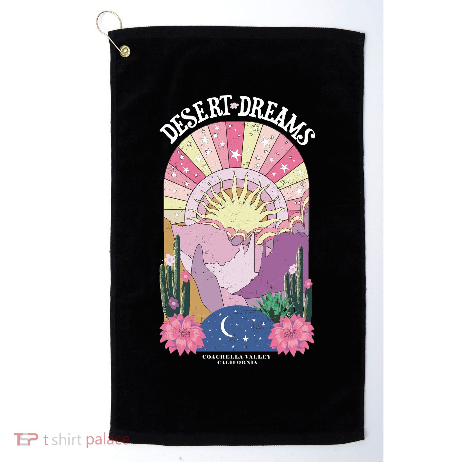 Desert Dreams Coachella Valley California Retro Golf Towel