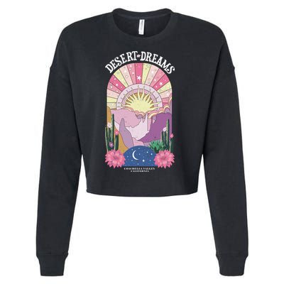 Desert Dreams Coachella Valley California Retro Cropped Pullover Crew