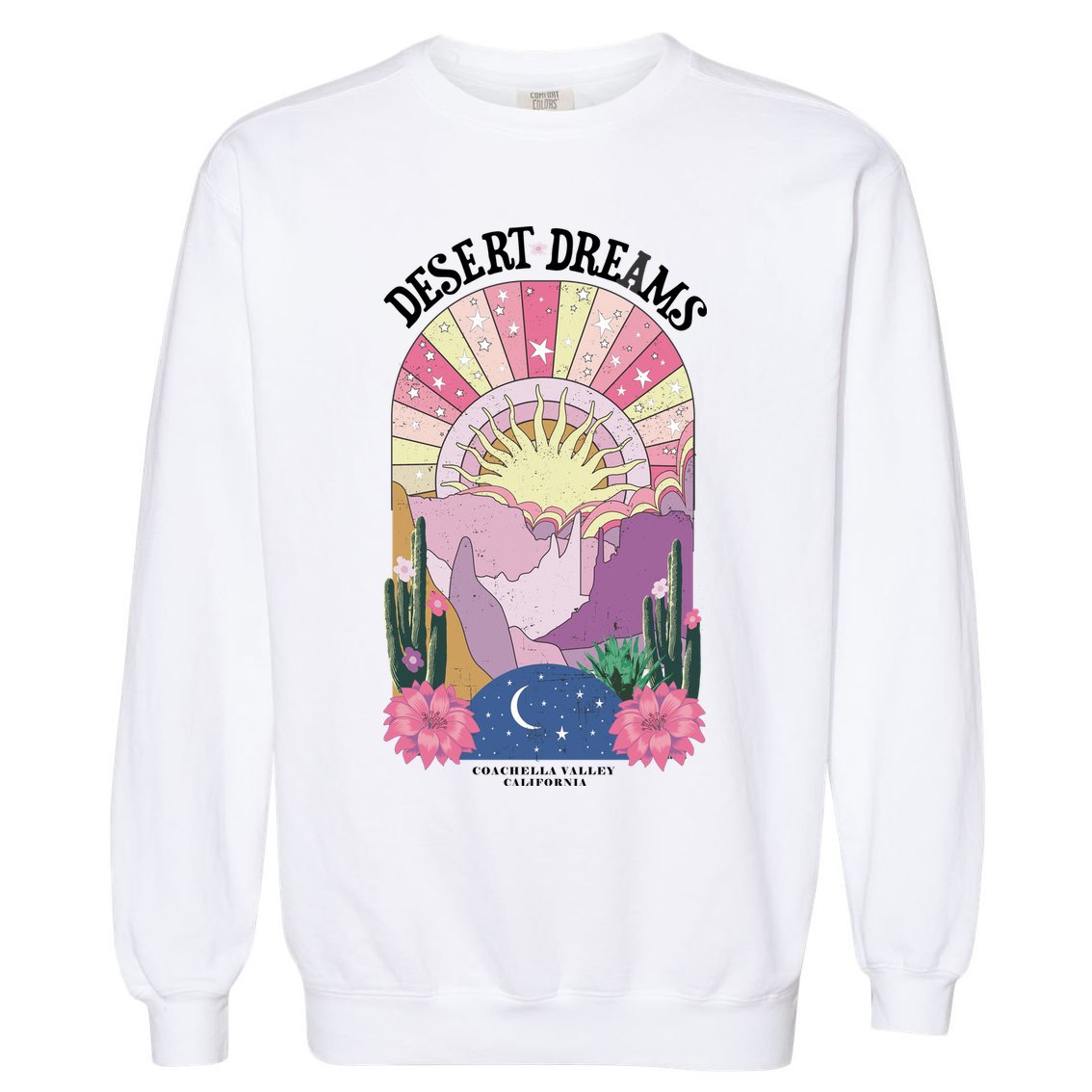 Desert Dreams Coachella Valley California Retro Garment-Dyed Sweatshirt