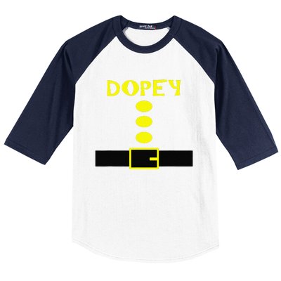 Dopey Dwarf Costume Funny Halloween Gifts Baseball Sleeve Shirt