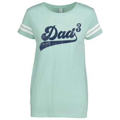 Dad3 Dad Cubed Gifts Father Of Three Daddy 3 Third Time Dad Enza Ladies Jersey Football T-Shirt