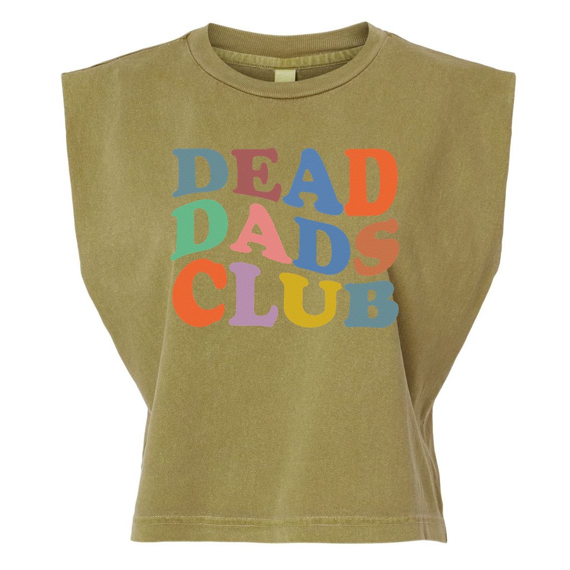 Dead Dad Club Vintage Funny Saying Garment-Dyed Women's Muscle Tee