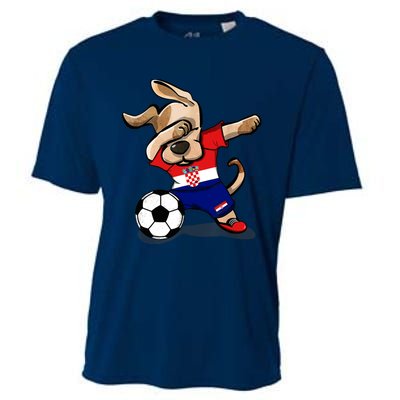 Dabbing Dog Croatia Soccer Fans Jersey Croatian Football Cooling Performance Crew T-Shirt