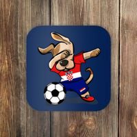 Dabbing Dog Croatia Soccer Fans Jersey Croatian Football Coaster