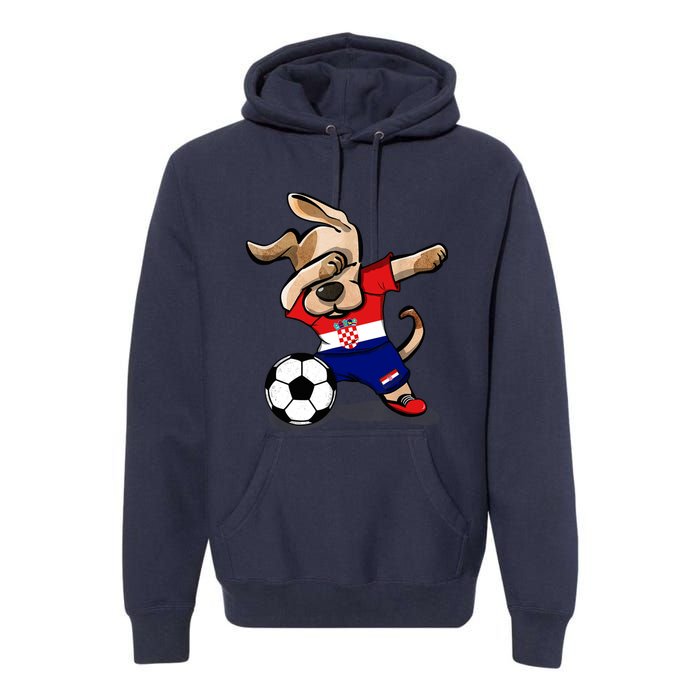 Dabbing Dog Croatia Soccer Fans Jersey Croatian Football Premium Hoodie