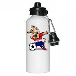 Dabbing Dog Croatia Soccer Fans Jersey Croatian Football Aluminum Water Bottle