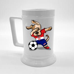 Dabbing Dog Croatia Soccer Fans Jersey Croatian Football Beer Stein