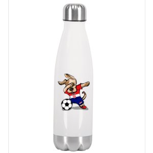 Dabbing Dog Croatia Soccer Fans Jersey Croatian Football Stainless Steel Insulated Water Bottle