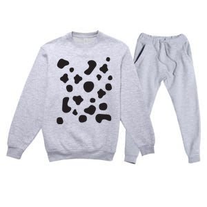 Dalmatian Dog Cool Halloween Group Couple Costume Men Women Premium Crewneck Sweatsuit Set