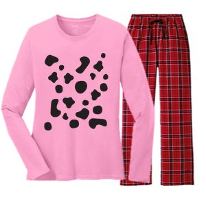 Dalmatian Dog Cool Halloween Group Couple Costume Men Women Women's Long Sleeve Flannel Pajama Set 