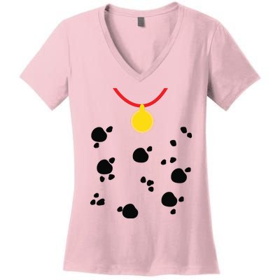 Dalmatian Dog Cute Halloween Costume 5T 4T 3T Women's V-Neck T-Shirt