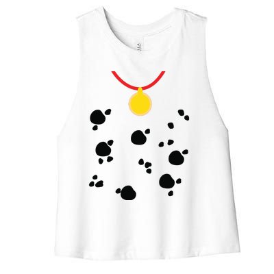 Dalmatian Dog Cute Halloween Costume 5T 4T 3T Women's Racerback Cropped Tank