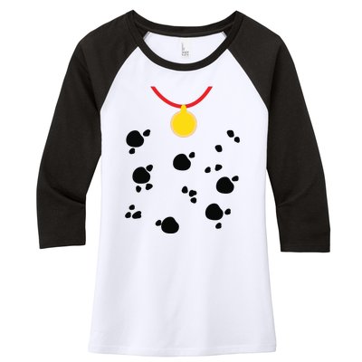 Dalmatian Dog Cute Halloween Costume 5T 4T 3T Women's Tri-Blend 3/4-Sleeve Raglan Shirt