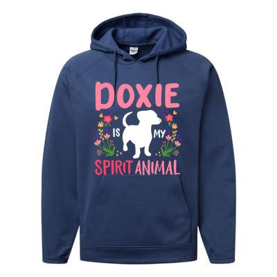 Doxie Dachshund Cool Gift Performance Fleece Hoodie