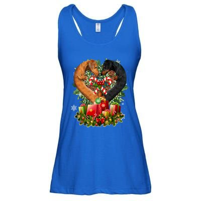 Dachshund Dog Couple Heart Shape Christmas Great Gift Ladies Essential Flowy Tank