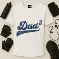 Dad3 Dad Cubed Gifts Father Of Three Daddy 3 Third Time Dad Performance Shirt