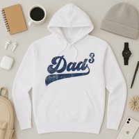 Dad3 Dad Cubed Gifts Father Of Three Daddy 3 Third Time Dad Hoodie