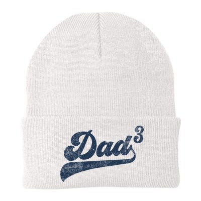 Dad3 Dad Cubed Gifts Father Of Three Daddy 3 Third Time Dad Beanie