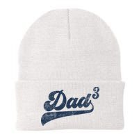 Dad3 Dad Cubed Gifts Father Of Three Daddy 3 Third Time Dad Beanie