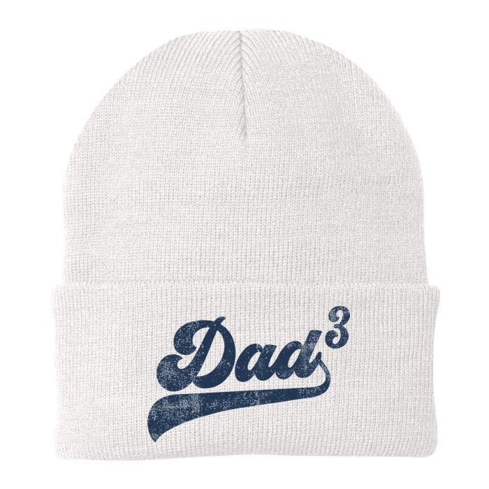 Dad3 Dad Cubed Gifts Father Of Three Daddy 3 Third Time Dad Beanie