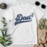 Dad3 Dad Cubed Gifts Father Of Three Daddy 3 Third Time Dad Premium T-Shirt