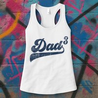 Dad3 Dad Cubed Gifts Father Of Three Daddy 3 Third Time Dad Womens Tank Top
