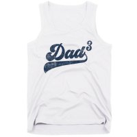 Dad3 Dad Cubed Gifts Father Of Three Daddy 3 Third Time Dad Tank Top