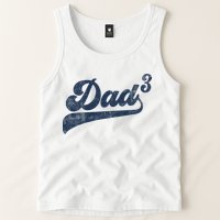 Dad3 Dad Cubed Gifts Father Of Three Daddy 3 Third Time Dad Tank Top