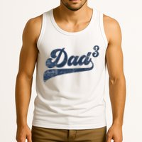 Dad3 Dad Cubed Gifts Father Of Three Daddy 3 Third Time Dad Tank Top